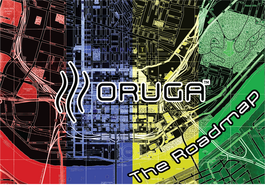 Oruga's interpretation of Cincinnati's Downtown road maps. Oruga's Official logo 