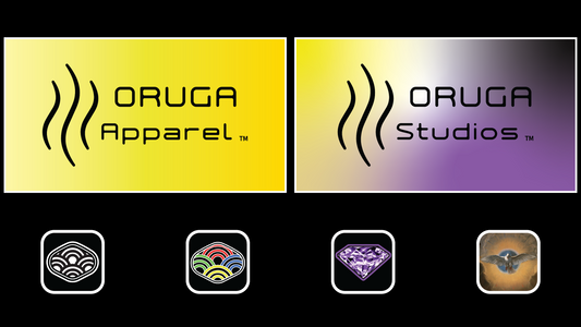 Oruga Apparel Official logo. Oruga Studios Official logo. Monochrome, Thermal, Work Week, and Holy War Collection logos 